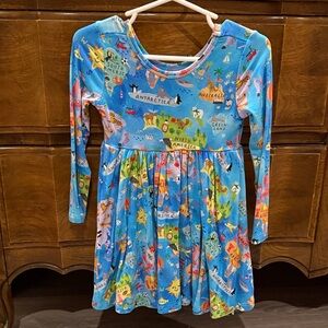 Little sleepies Colorful World Map Kids Dress